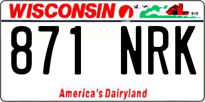 WI license plate 871NRK