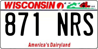WI license plate 871NRS
