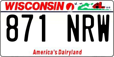 WI license plate 871NRW