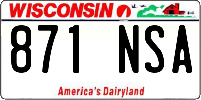 WI license plate 871NSA