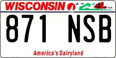 WI license plate 871NSB