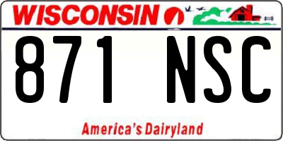 WI license plate 871NSC