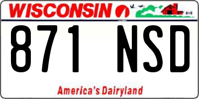WI license plate 871NSD