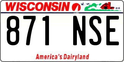 WI license plate 871NSE