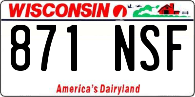 WI license plate 871NSF