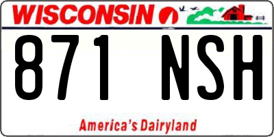 WI license plate 871NSH