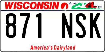 WI license plate 871NSK