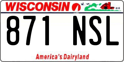WI license plate 871NSL