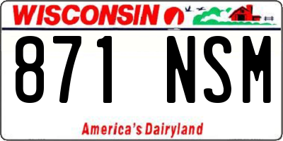WI license plate 871NSM