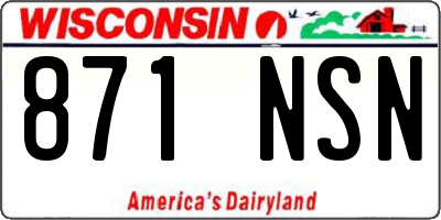 WI license plate 871NSN