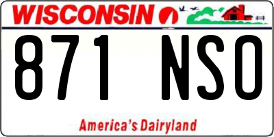 WI license plate 871NSO