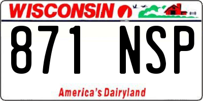 WI license plate 871NSP
