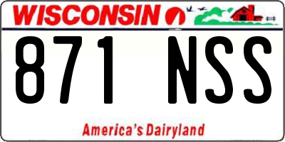 WI license plate 871NSS