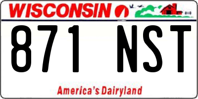 WI license plate 871NST