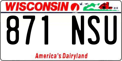 WI license plate 871NSU