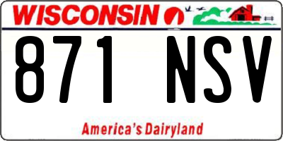 WI license plate 871NSV