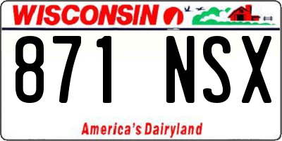 WI license plate 871NSX