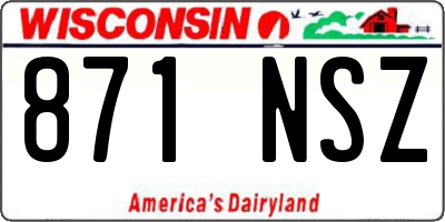 WI license plate 871NSZ