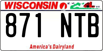 WI license plate 871NTB