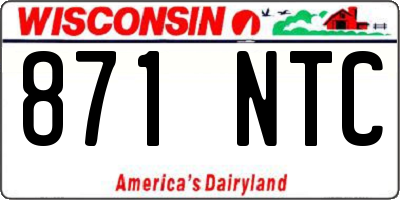 WI license plate 871NTC