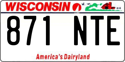 WI license plate 871NTE