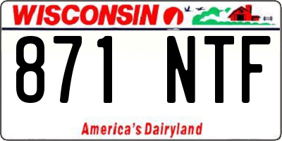 WI license plate 871NTF