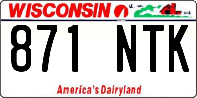 WI license plate 871NTK