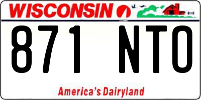 WI license plate 871NTO