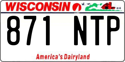 WI license plate 871NTP