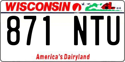 WI license plate 871NTU
