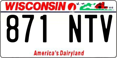 WI license plate 871NTV