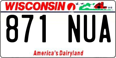 WI license plate 871NUA