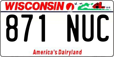 WI license plate 871NUC
