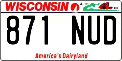 WI license plate 871NUD