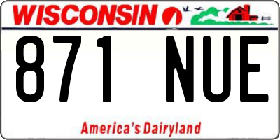 WI license plate 871NUE