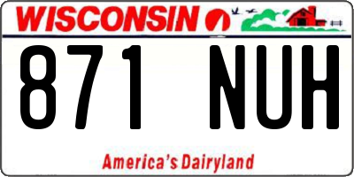 WI license plate 871NUH