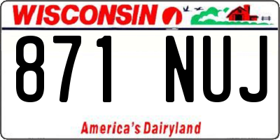 WI license plate 871NUJ