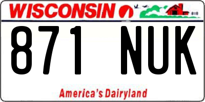 WI license plate 871NUK