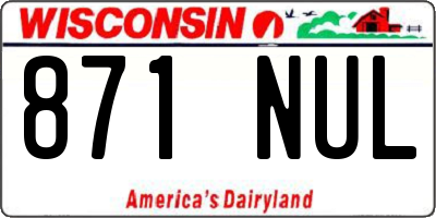 WI license plate 871NUL