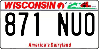 WI license plate 871NUO