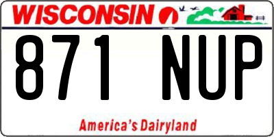 WI license plate 871NUP