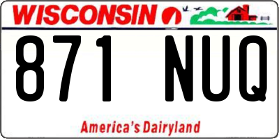 WI license plate 871NUQ