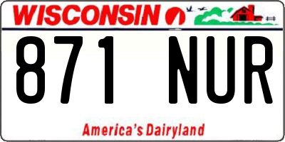 WI license plate 871NUR