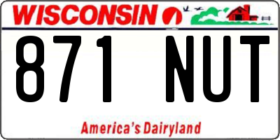 WI license plate 871NUT