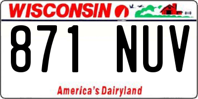 WI license plate 871NUV