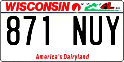 WI license plate 871NUY