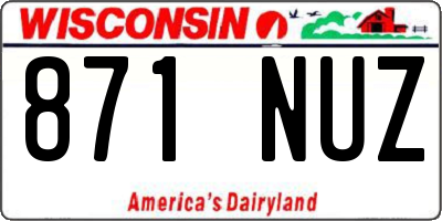 WI license plate 871NUZ