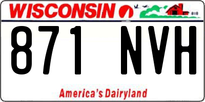 WI license plate 871NVH