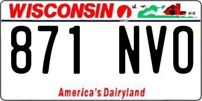 WI license plate 871NVO