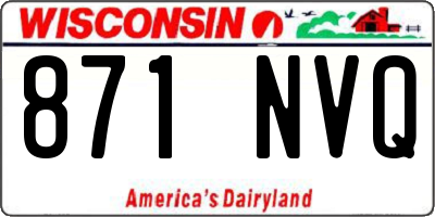 WI license plate 871NVQ